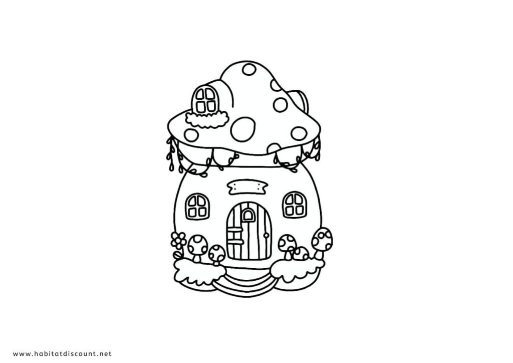 coloriage de maison gnome