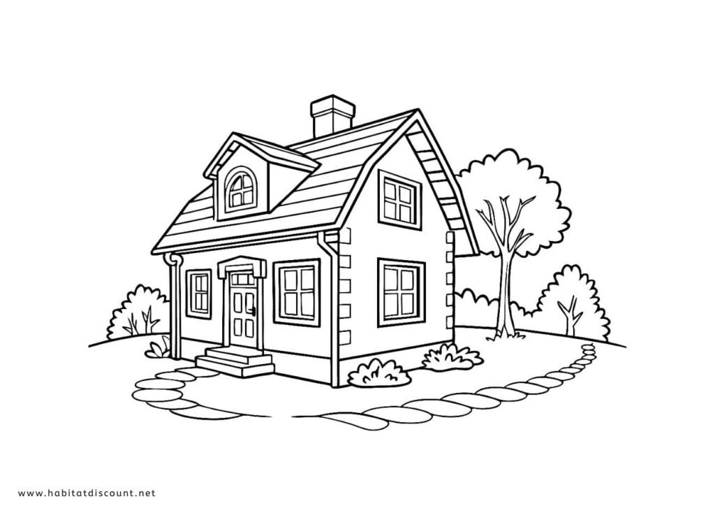 coloriage maison à imprimer