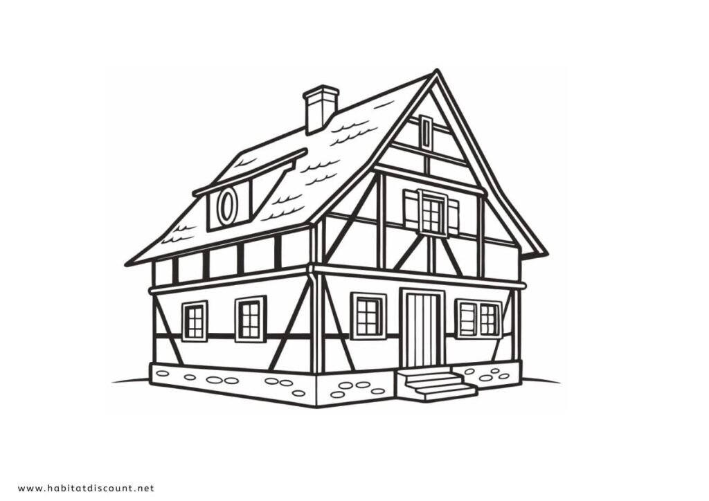 coloriage maison alsacienne
