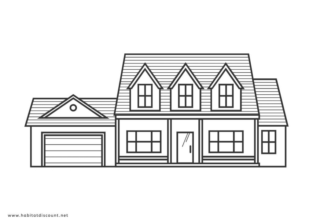 coloriage maison avec garage