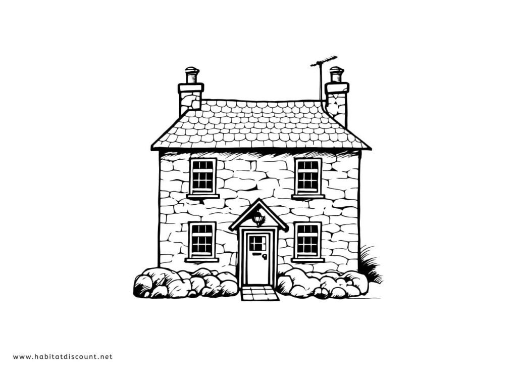 coloriage maison brique