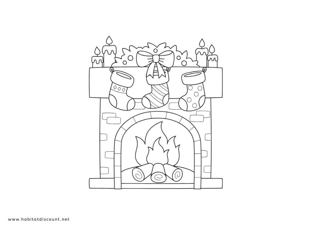 coloriage maison cheminée noel