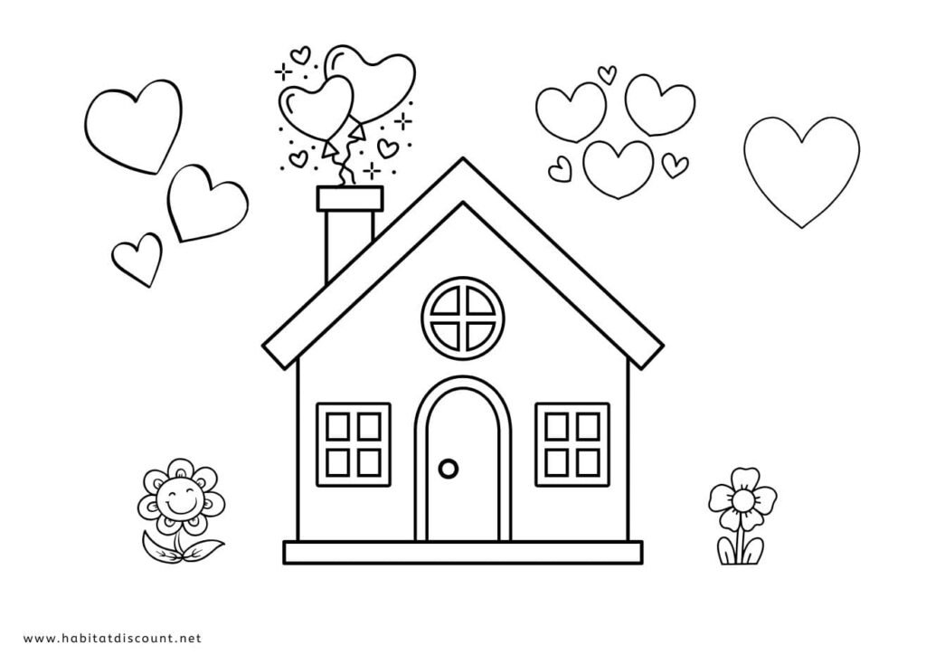 coloriage maison coeur