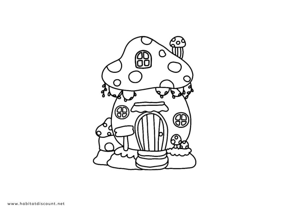 coloriage maison de gnome