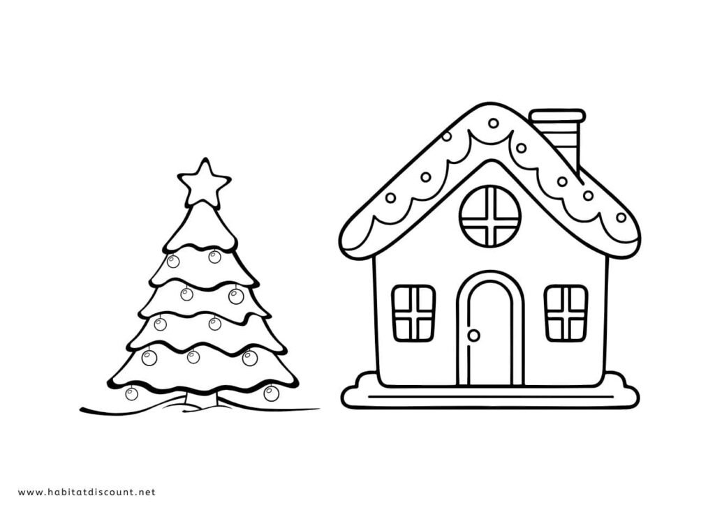 coloriage maison de noel