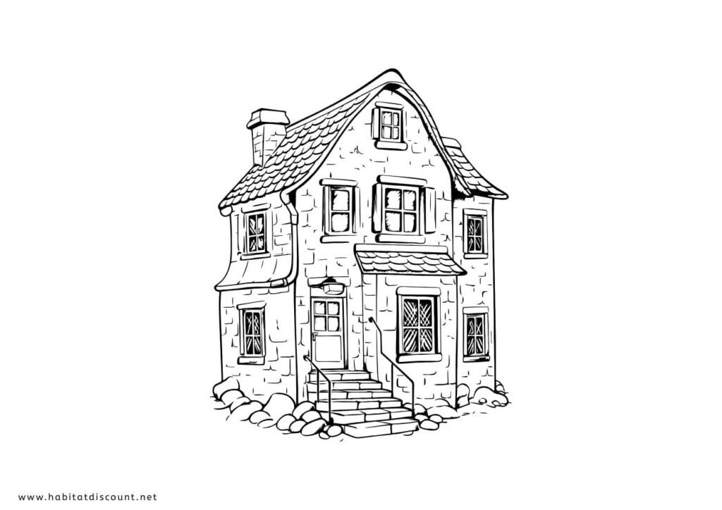 coloriage maison difficile