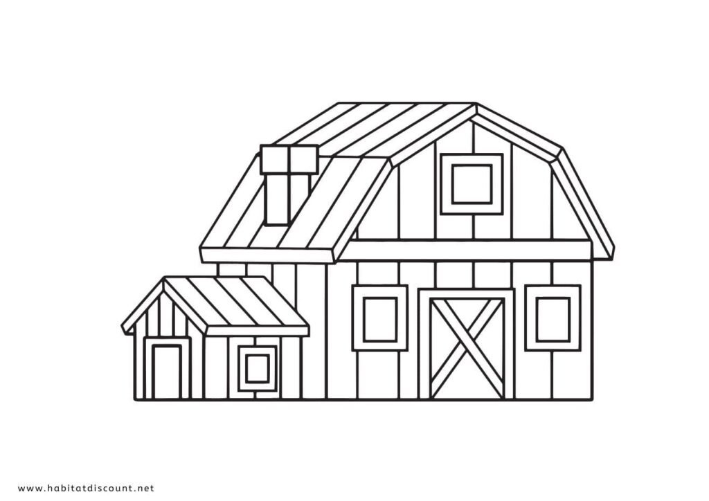 coloriage maison ferme