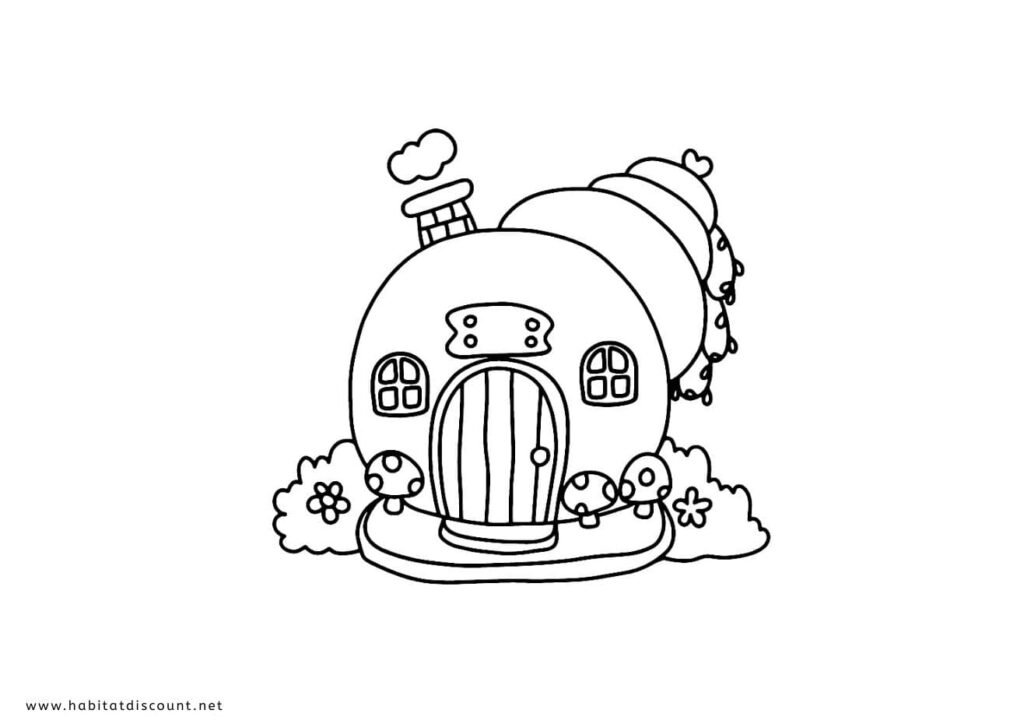 coloriage maison gnome