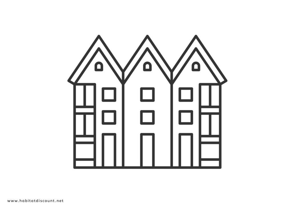 coloriage maison immeuble