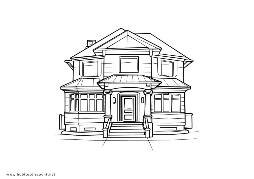 dessin coloriage maison