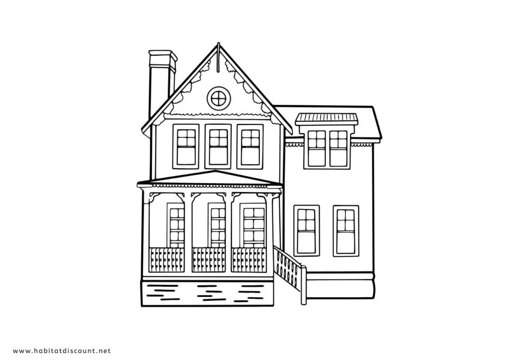 Dessin maison à colorier