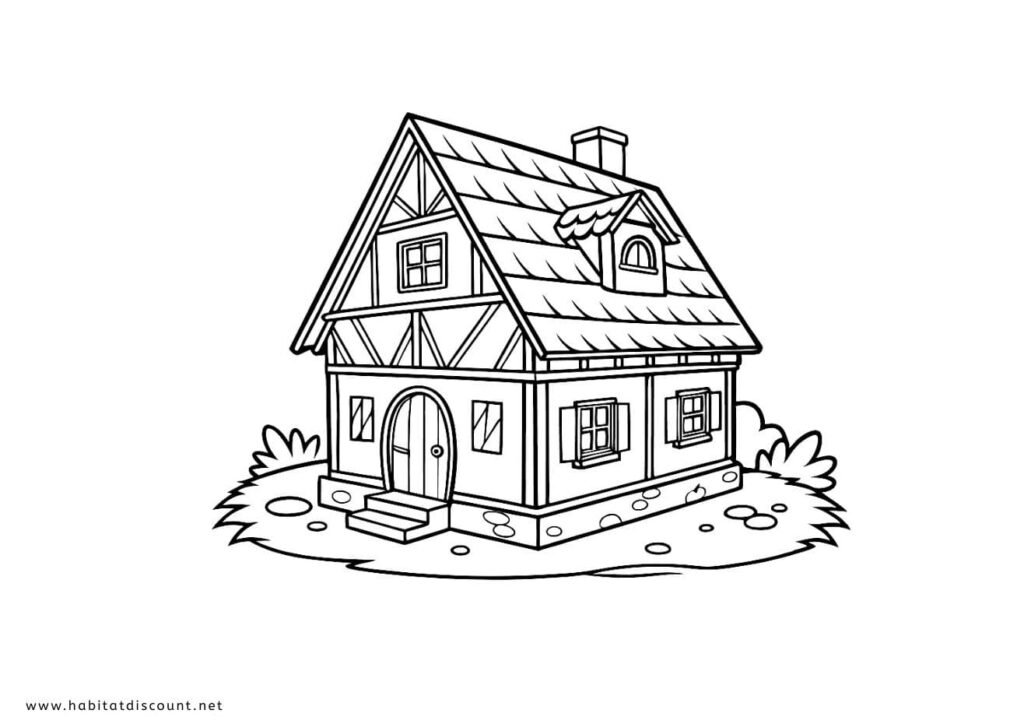 dessin maison colombage