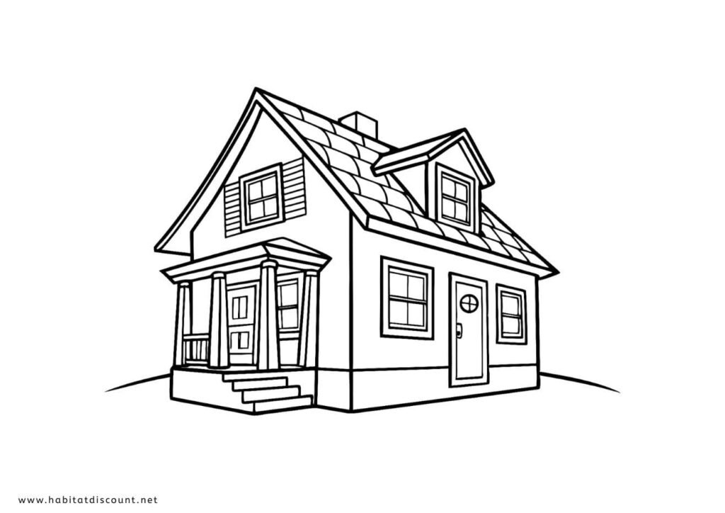 dessin maison coloriage