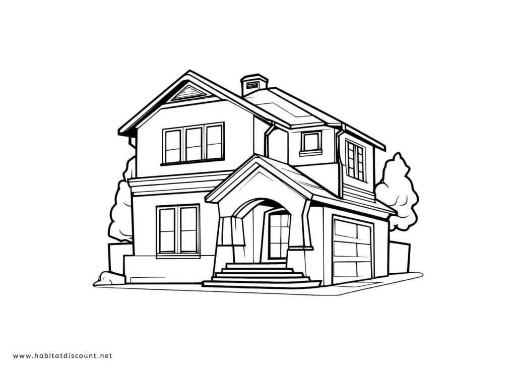dessin maison coloriage PDF