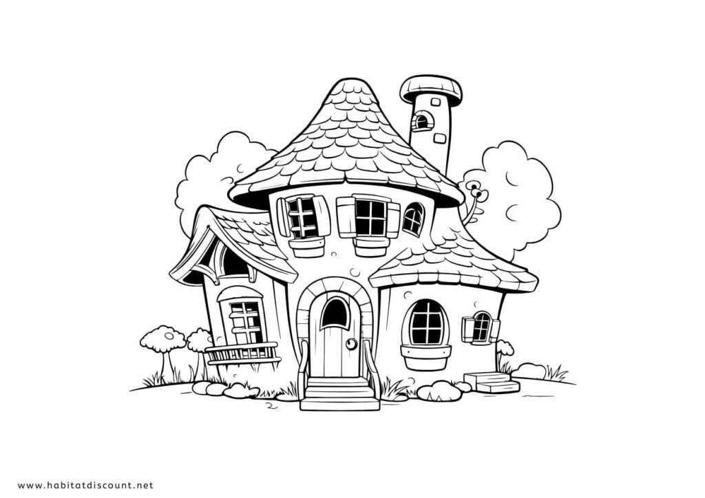 imprimer coloriage maison PDF