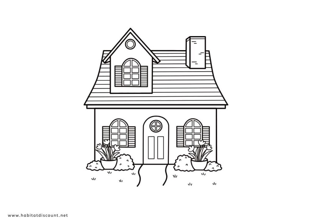 maison à colorier à imprimer